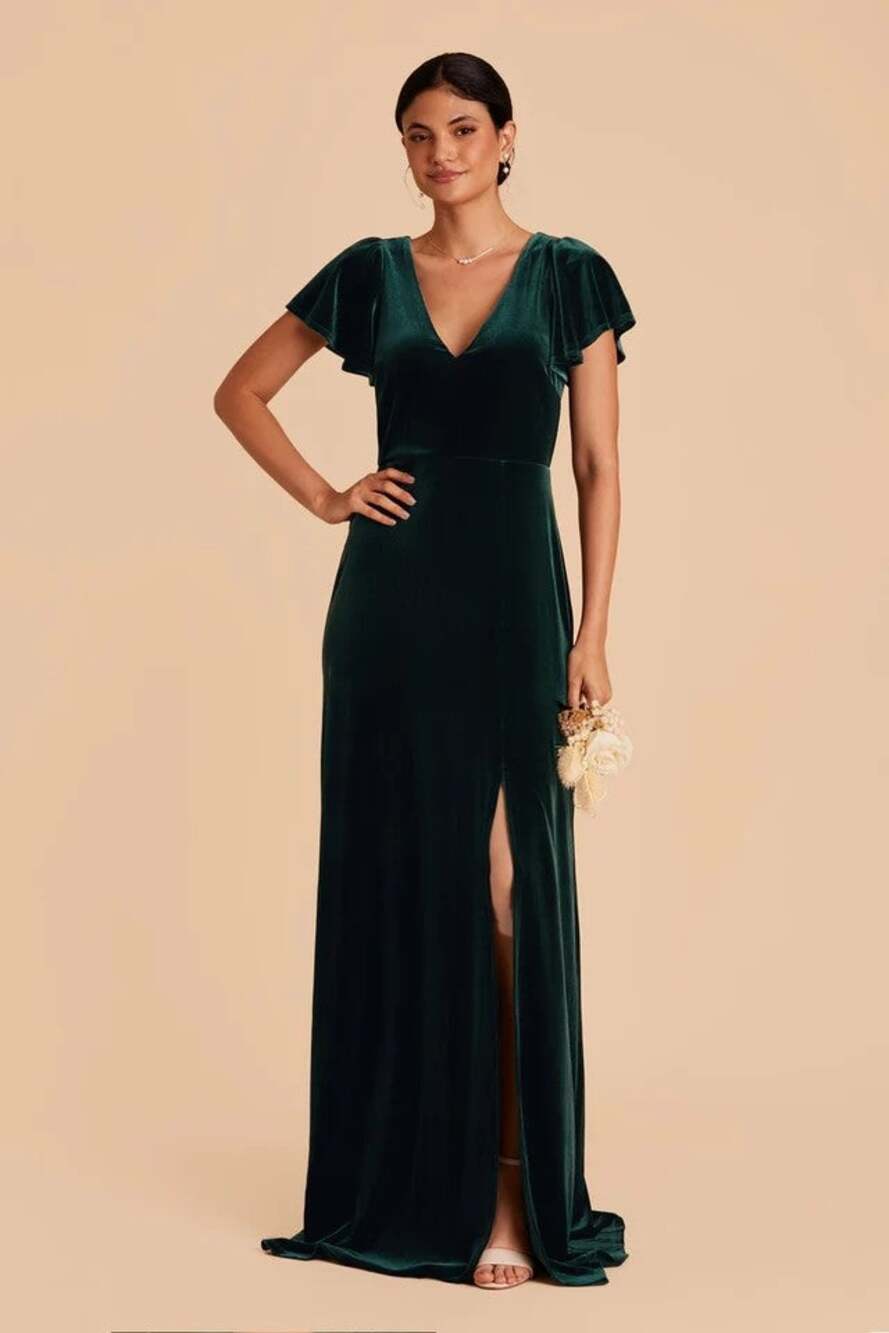 1481  NWT  Birdy  Grey Hannah  Velvet Bridesmaid Dress Black Size